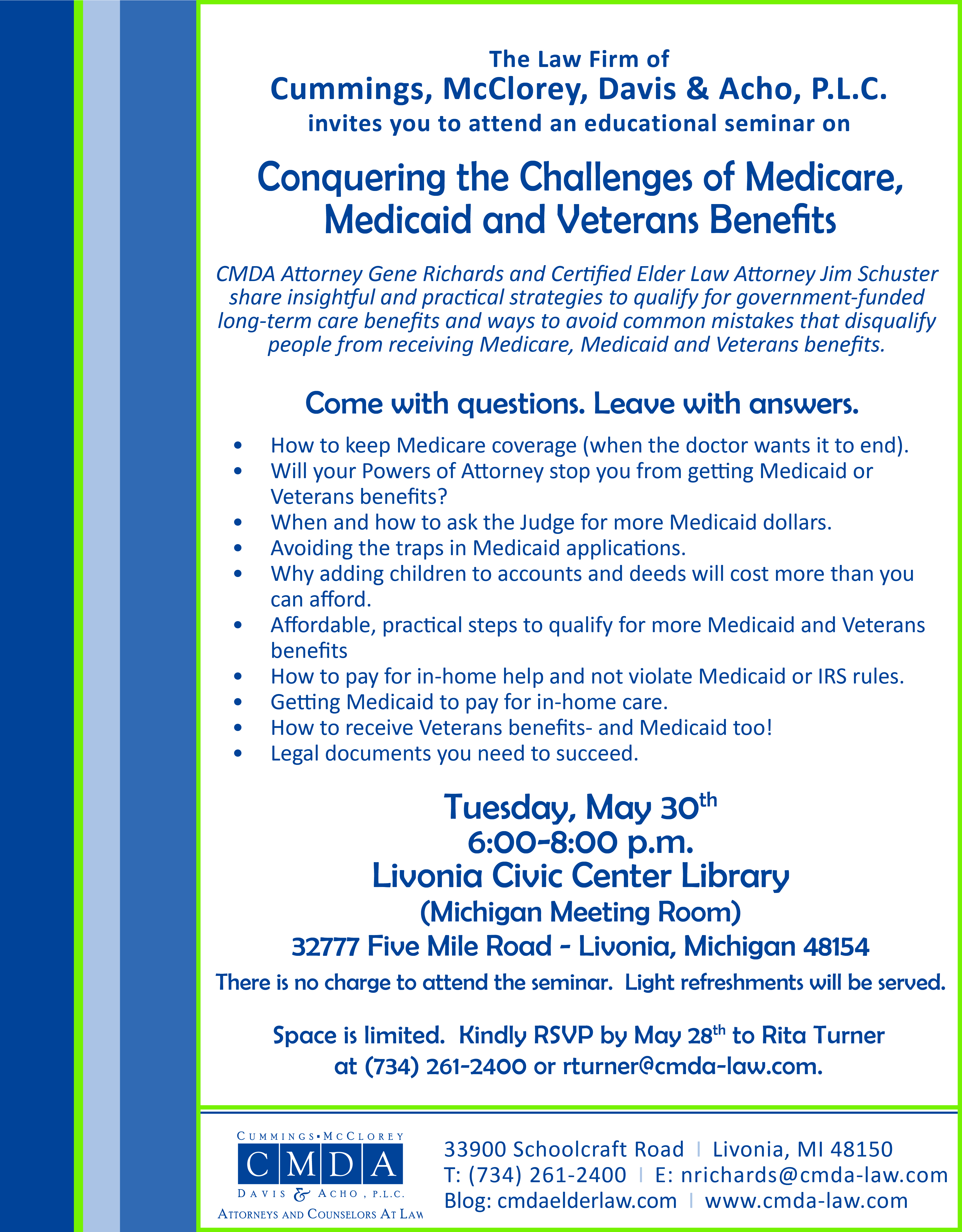 Conquering the Challenges Seminar Invitation